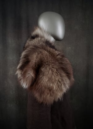 Image of Black Wolf Fur Cloak