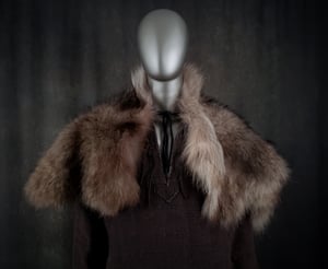 Image of Black Wolf Fur Cloak