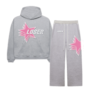 STARS SWEATSUIT [HEAVYWEIGHT] [PINK ON GREY]