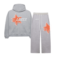 STARS SWEATSUIT [HEAVYWEIGHT] [ORANGE ON GREY]