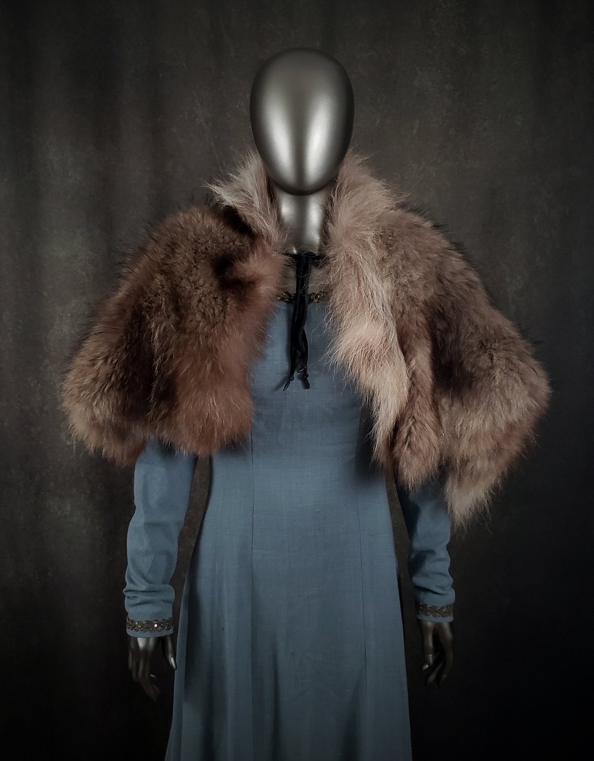 Image of Black Wolf Fur Cloak