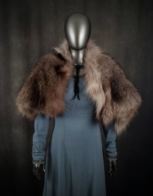 Image of Black Wolf Fur Cloak