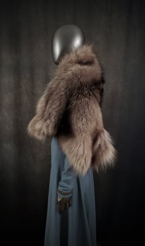 Image of Black Wolf Fur Cloak