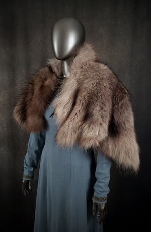 Image of Black Wolf Fur Cloak