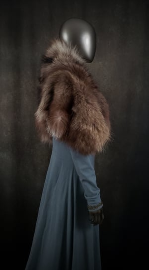 Image of Black Wolf Fur Cloak