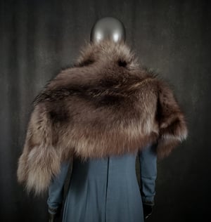 Image of Black Wolf Fur Cloak
