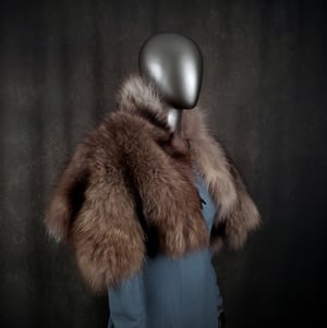 Image of Black Wolf Fur Cloak