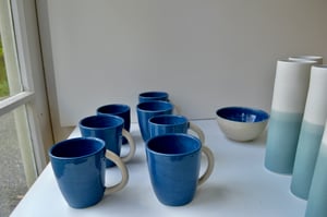 Image of BEAUTIFUL DENIM BLUE MUGS