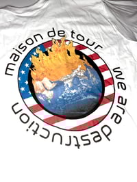 Image 4 of Destruction Logo "Cut & Sew" Cotton T-Shirt - White