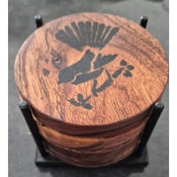Image 1 of Native bird coasters with coaster cradle
