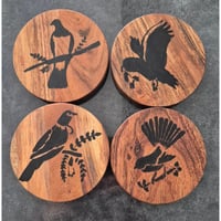 Image 2 of Native bird coasters with coaster cradle