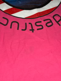 Image 4 of Destruction Logo "Cut & Sew" Cotton T-Shirt - SAMPLE H.PINK