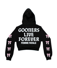 Image 2 of GOONERS LIVE FOREVER CROPPED ZIP-UP HOODIE