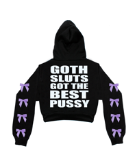 THE RUMORS ARE TRUE CROPPED ZIP-UP HOODIE