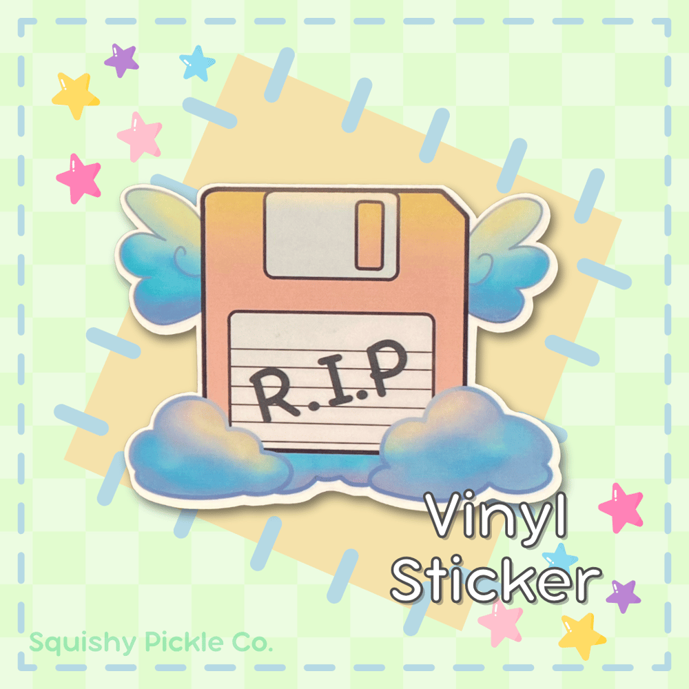 Image of Pink Floppy Disk - Waterproof Vinyl Sticker