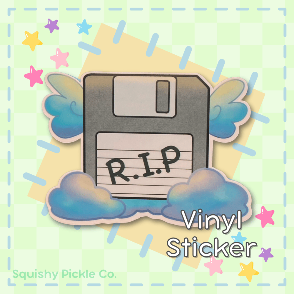 Image of Gray Floppy Disk - Waterproof Vinyl Sticker