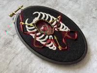 Image 1 of Sacred Heart Reliquary Rib Cage Embroidery Hoop