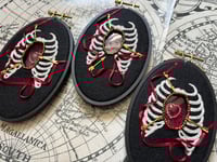 Image 6 of Sacred Heart Reliquary Rib Cage Embroidery Hoop