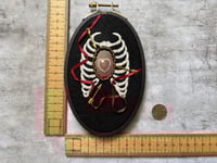 Image 8 of Sacred Heart Reliquary Rib Cage Embroidery Hoop
