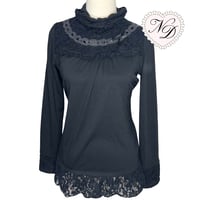 Image 1 of Axes Femme Black Bow Babydoll Top