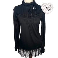 Image 1 of Axes Femme Black Ribbon Babydoll Top