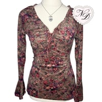 Image 1 of L'EST ROSE Floral Velvety Top