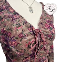 Image 2 of L'EST ROSE Floral Velvety Top