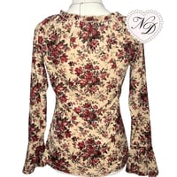Image 3 of L'EST ROSE Beige Floral Velvety Top