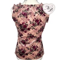 Image 3 of L'EST ROSE Floral Plaid Velvety Top