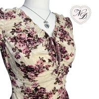 Image 2 of L'EST ROSE Cream Floral Velvety Top