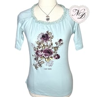 Image 1 of L'EST ROSE Blue Floral Print Top