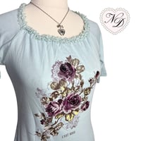 Image 2 of L'EST ROSE Blue Floral Print Top
