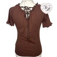Image 3 of L'EST ROSE Brown Floral Print Top