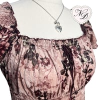 Image 2 of L'EST ROSE Floral Velvety Milkmaid Top