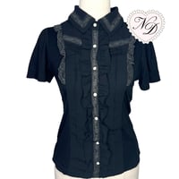 Image 2 of Axes Femme Black Buttoned Blouse Top