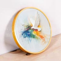 Customized Hi-definition Micro-spray Christian Painting Tondo (Dove & IHS)