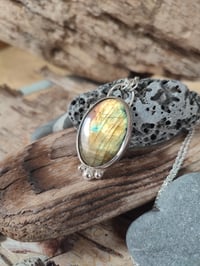 Image 1 of Yellow Labradorite & Silver Granulation