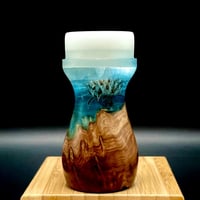 Image 2 of The Uiure Shaving Brush | Resin & Burl with a Flower