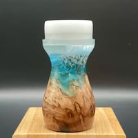 Image 4 of The Uiure Shaving Brush | Resin & Burl with a Flower