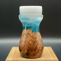 Image 5 of The Uiure Shaving Brush | Resin & Burl with a Flower