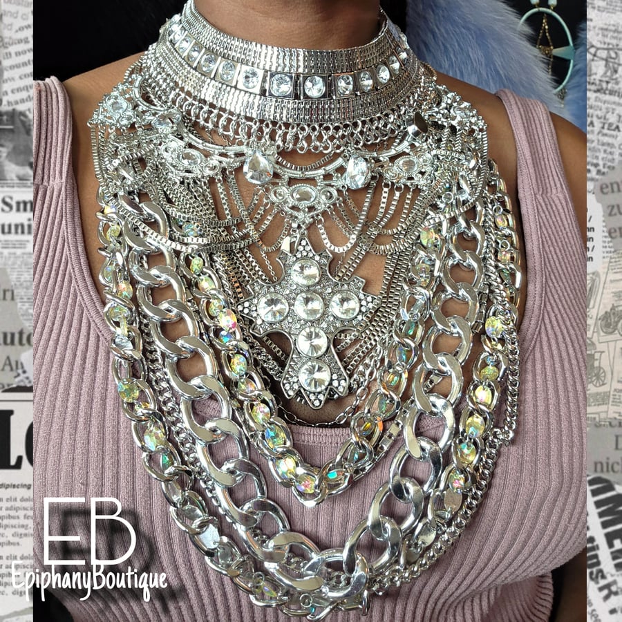 Image of The De'lyn Goddess Cross Neckpiece: Long