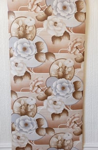 Image 4 of 1970s Vintage Leyland Wallpaper Rolls - MCM Blue Flower Power Geometric Hippie 1960s - (Set of 3)