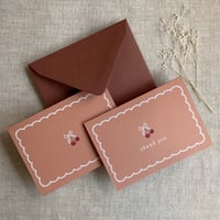 Image 4 of sweet cherry thank you card note card with matching envelope Sets of 6