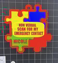 Image 1 of 🧩 Autism / Nonverbal Emergency Contact Tag – Speak for Your Child When They Can’t 🧒📲