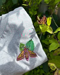 Image 1 of Elephant Hawk Moth Embroidered T-shirt