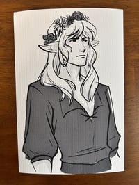 Image 2 of 5"x7" FFXIV Flower Crown Estinien Print