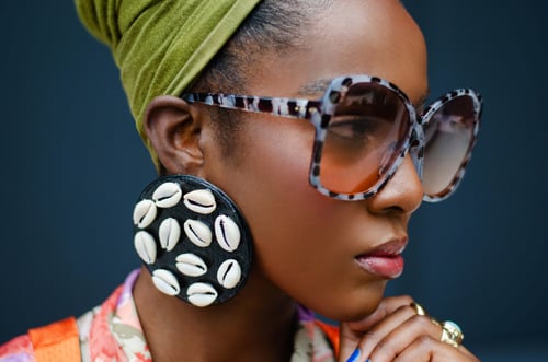 Image of Custom Zola Oversized Round Cowrie Shell Earrings