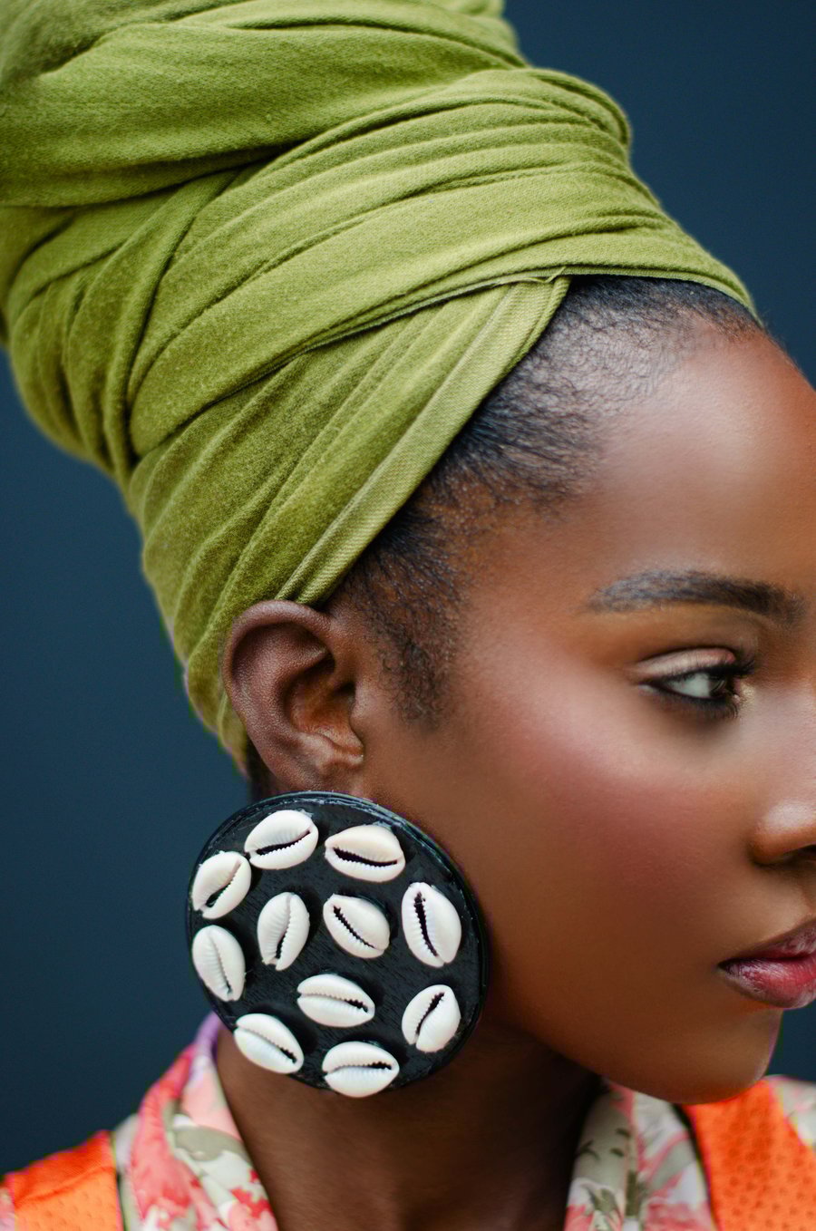 Image of Custom Zola Oversized Round Cowrie Shell Earrings