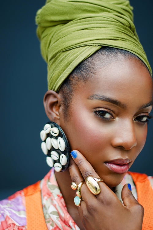 Image of Custom Zola Oversized Round Cowrie Shell Earrings