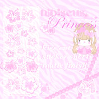Image 1 of hibiscus princess sticker sheet